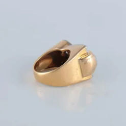 Bague tank or jaune platine diamants