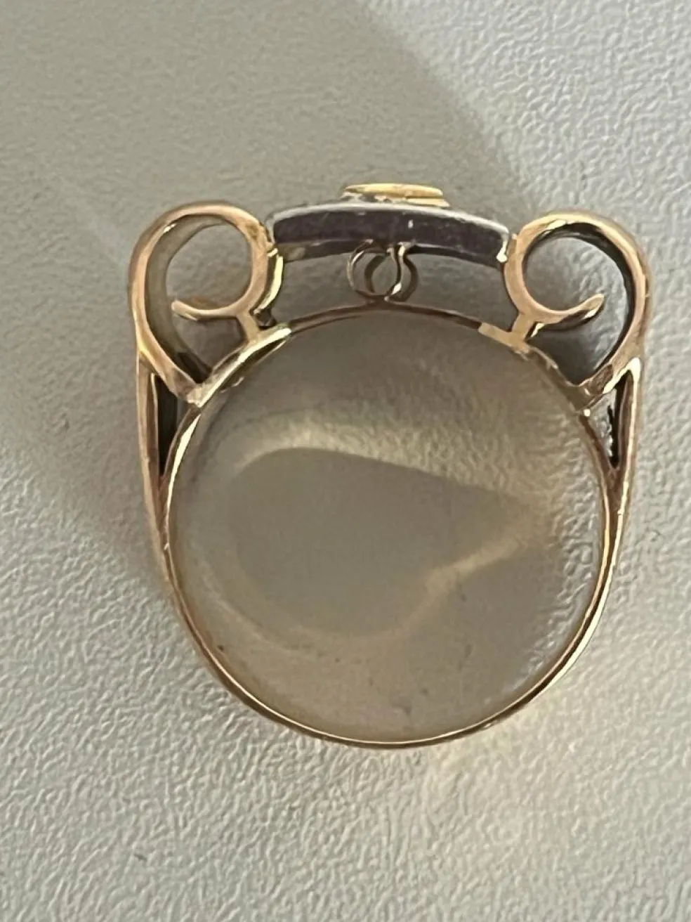 Bague Tank Or Jaune Platine Emeraude Diamants