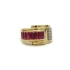 Bague TANK Or jaune Rubis Diamants