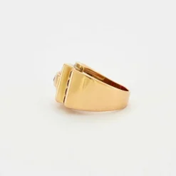 Bague Tank Or jaune Rubis