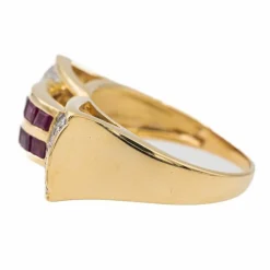 Bague Tank Or jaune Rubis, Diamant