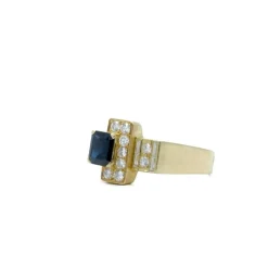 Bague tank Or jaune Saphir Diamants