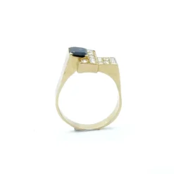 Bague tank Or jaune Saphir Diamants