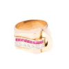 Bague tank or rose diamants et rubis de synthèse