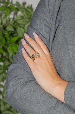 Bague Tank Or rose Diamant
