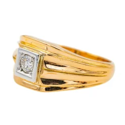 Bague Tank Or rose Diamant