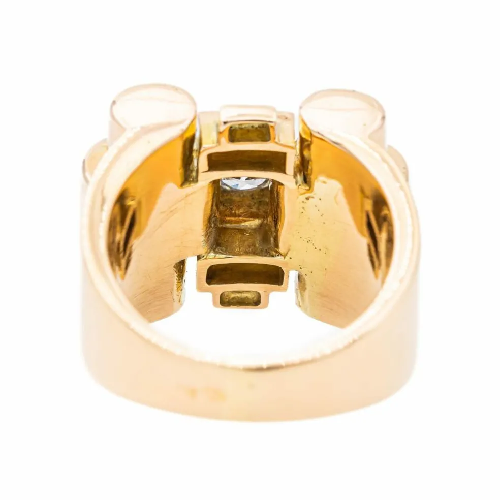 Bague Tank Or rose Diamant