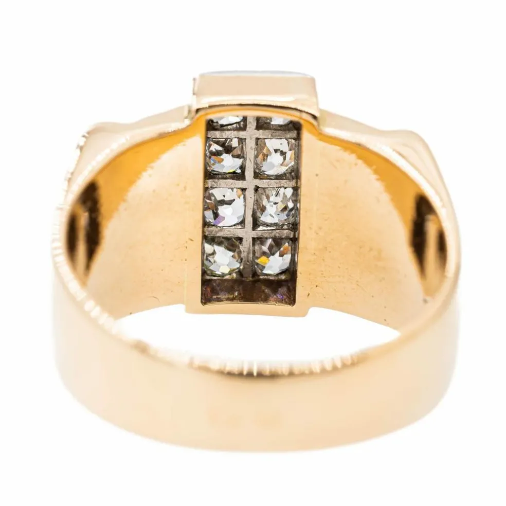 Bague Tank Or rose Diamant