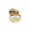 Bague Tank or rose platine diamants