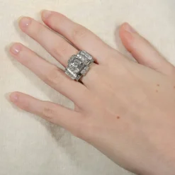 Bague Tank Platine Diamants