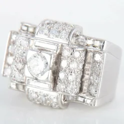 Bague Tank Platine Diamants