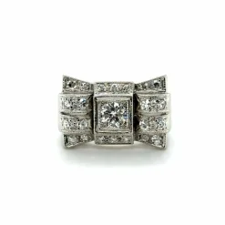 Bague Tank Platine et Diamants