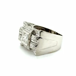 Bague Tank Platine et Diamants