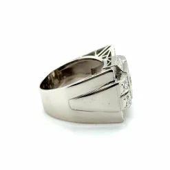 Bague Tank Platine et Diamants