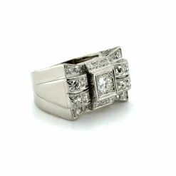 Bague Tank Platine et Diamants
