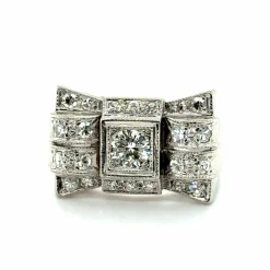 Bague Tank Platine et Diamants