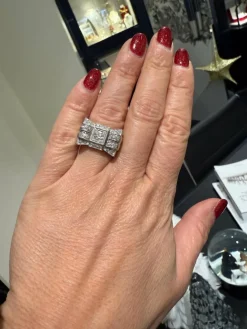Bague Tank Platine et Diamants