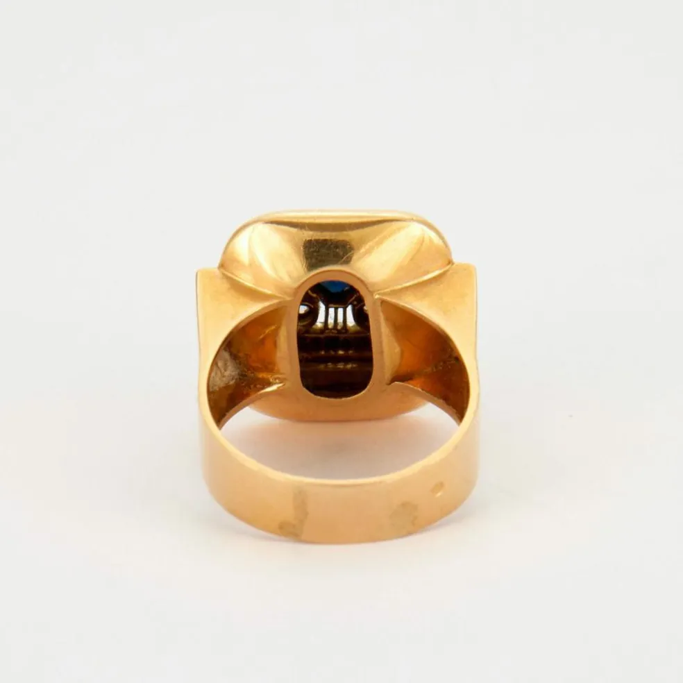 Bague Tank Saphir Diamants