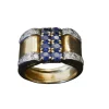 Bague Tank Saphirs et Diamants, Or