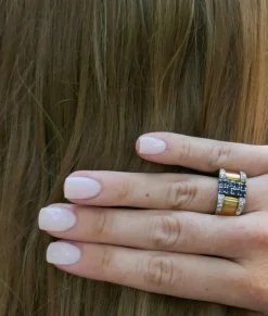 Bague Tank Saphirs et Diamants, Or