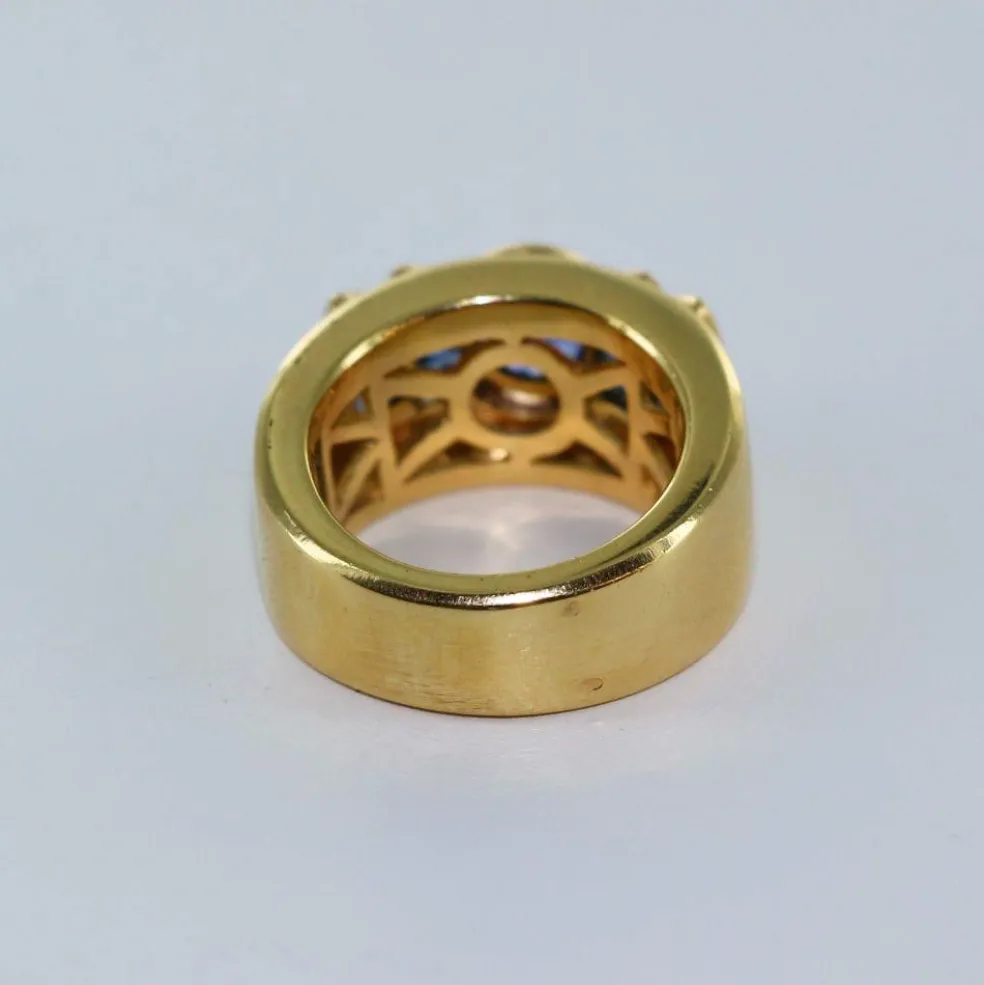 Bague tank saphirs et diamants