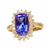 Bague tanzanite 3,50 carats diamants