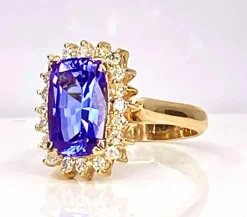 Bague tanzanite 3,50 carats diamants
