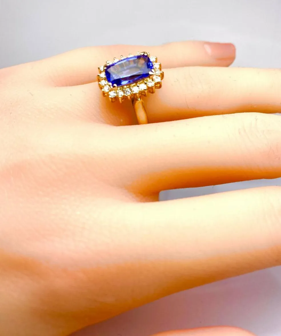 Bague tanzanite 3,50 carats diamants