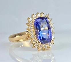 Bague tanzanite 3,50 carats diamants