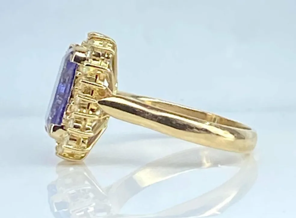 Bague tanzanite 3,50 carats diamants