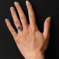 Bague Tanzanite coeur et Diamants