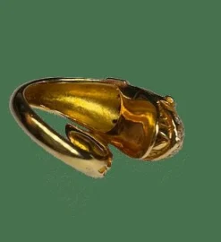 BAGUE TETE DE SERPENT OR 18K DIAMANTS SAPHIRS RUBIS (T.50)
