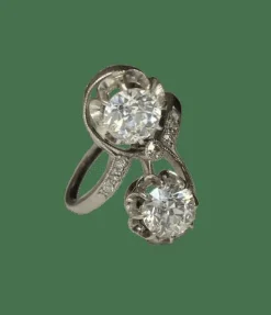 Bague "toi & moi " platine et diamants