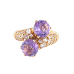 Bague Toi & Moi, Améthystes & Diamants