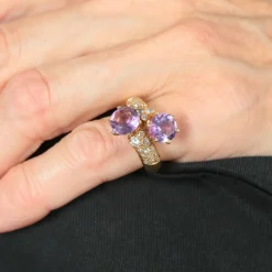 Bague Toi & Moi, Améthystes & Diamants