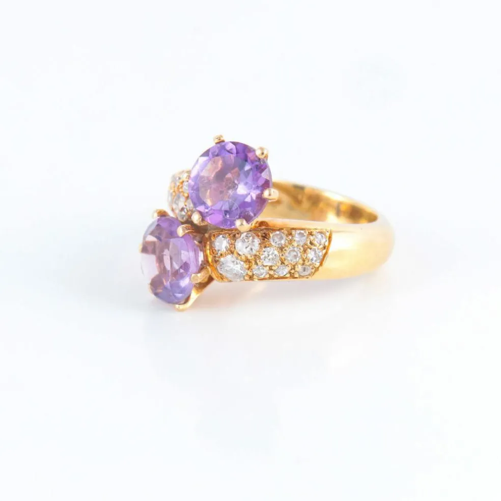 Bague Toi & Moi, Améthystes & Diamants