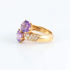 Bague Toi & Moi, Améthystes & Diamants
