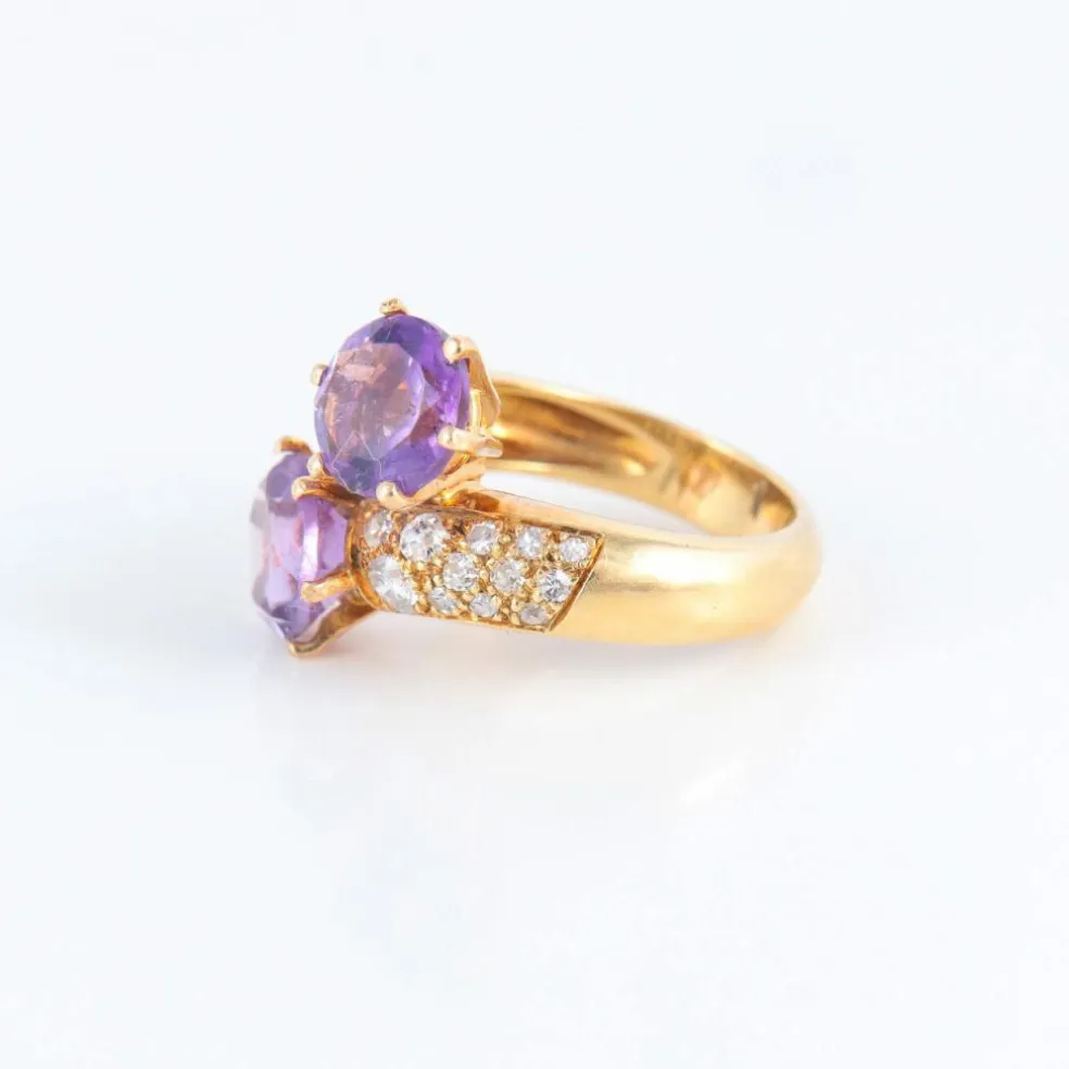 Bague Toi & Moi, Améthystes & Diamants