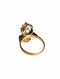 Bague Toi & Moi Belle Epoque en or jaune et platine