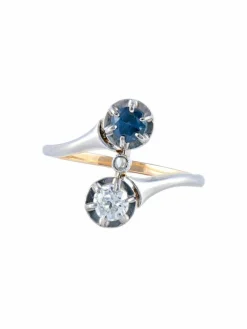 Bague Toi & Moi Diamant Saphir