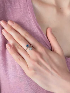 Bague Toi & Moi Diamant Saphir