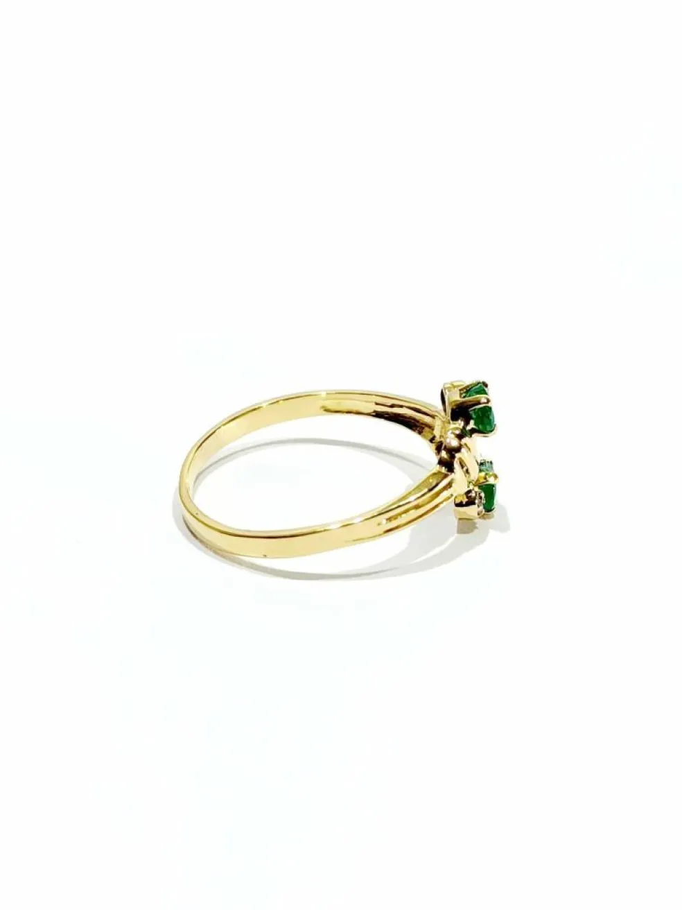 Bague Toi & Moi diamants émeraudes