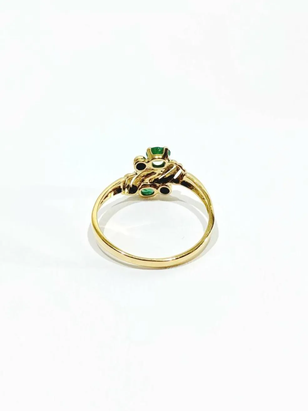 Bague Toi & Moi diamants émeraudes