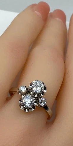Bague Toi & Moi diamants vers 1930