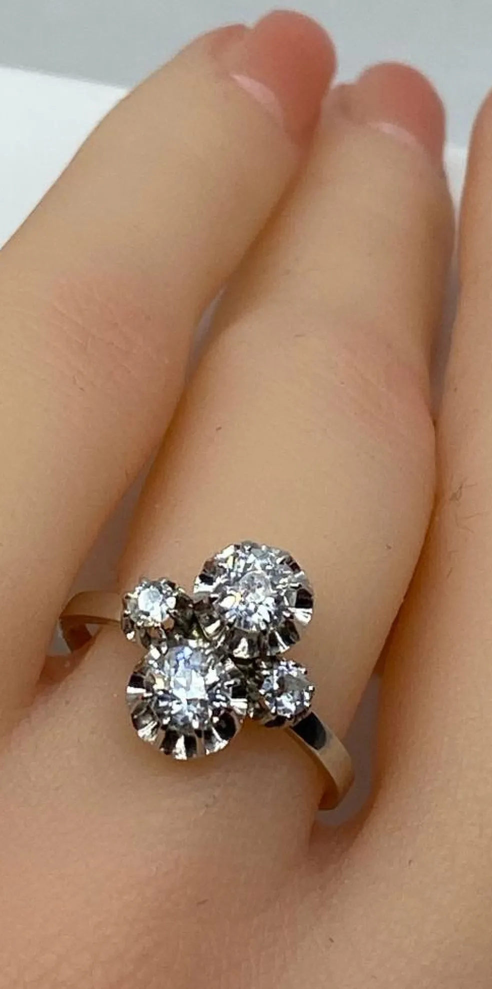 Bague Toi & Moi diamants vers 1930