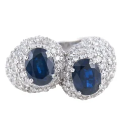 Bague Toi & Moi, Dômes de Saphirs & Diamants