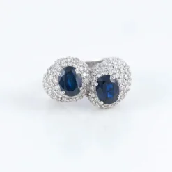 Bague Toi & Moi, Dômes de Saphirs & Diamants