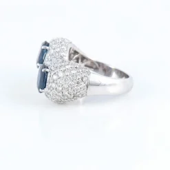 Bague Toi & Moi, Dômes de Saphirs & Diamants