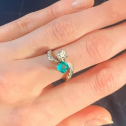Bague Toi & Moi Emeraude Diamant