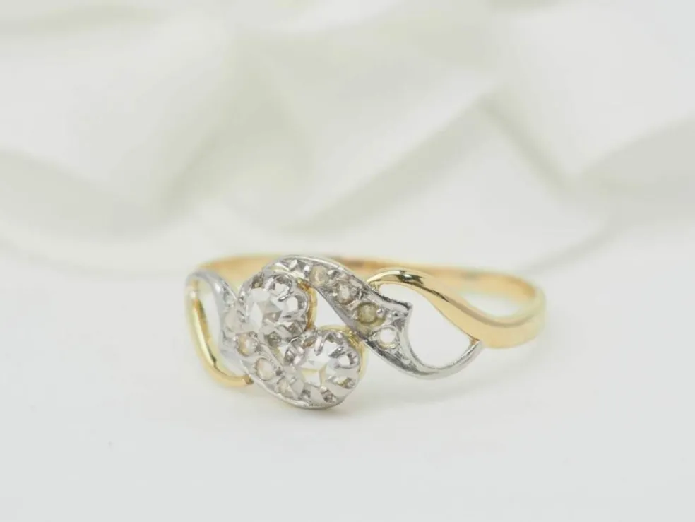 Bague Toi & Moi en or bicolore et diamants